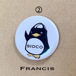 SIOCO・オリジナルキャラクター・ペンギンバッグの【Francis 缶バッジ】全身②タイプ 32mm