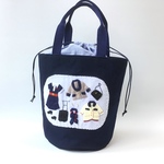 candy 3535 さまご予約品※CAさん のアップリケをしたバケツ型バッグ