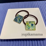 琉球ガラス〜碧い海〜キラキラ陽射しが眩しいヘアゴム/288