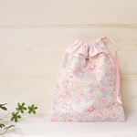 【M様専用ページ】フリルがかわいいきんちゃく袋*リバティBetsyドラジェ