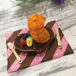 6段パンケーキセット 〜たっぷりメイプルシロップとフルーツセット〜  スイーツデコ ミニチュアフード 