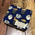  移動ポケット☆くまのカフェ柄 紺