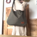 帆布のショルダーバッグ＊カーキ