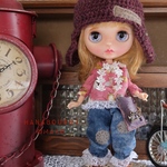 ＊猫たちのブラウス＊パンツコーデ＊７点セット＊ blythe outfit＊ブライス ＊
