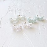 送料無料 SV925SF*Frost Rose Quartz wrapped pierced earring / earring