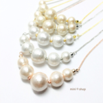<ネックレス no.4> *5色展開* 5粒コットンパール