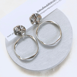 中  シンプル シルバーフープ ピアス