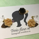 木の紙で作る ミニ薔薇 イヤリング・ピアス