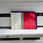 マスクケース ブルーパイピング  赤 ベージュ