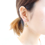 【数量限定】ヴィンテージブラスフラワークリスタルイヤリング・ピアス