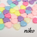 【50個】ハートビーズ☆彡パステルカラーmix