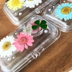 パステルカラー 押し花の印鑑ケース 判子ケース