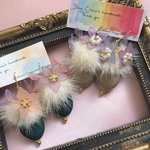 flower✕fur♡ピアス(イヤリング)