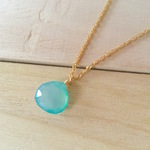 シーブルーカルセドニーの海色ネックレス