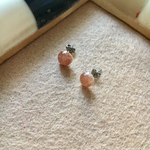 サンストーンのピアス  チタンポスト