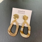 ゴールド×ブラウンマーブルピアス