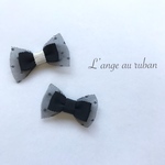 【new】set割❤︎《ヘアクリップ》ドットチュールグログランリボン ベビー＆キッズ  