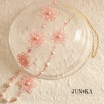 八重桜のロングネックレス