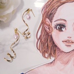 再販♡クルクルスティックとROSALINEピアス/サージカルステンレス/送料無料
