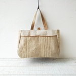 チェコリネンとリネン帆布と本革  ショルダーバッグ