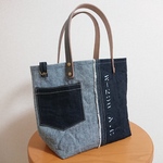デニムトートバッグ Half&Half blue・w-298 a.c 