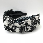 LINTON TWEED♡モノトーンにさりげなくブルー♡大人の結びリボンカチューシャ♡