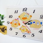 【時計】こどもの絵でファブリック時計♡
