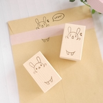 【選べるデザイン】「助けてー！」マステ貼られちゃったうさぎはんこ（お手紙の封や手帳に♪）