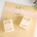 「助けてー！」マステ貼られちゃった猫はんこ（お手紙の封や手帳に♪）