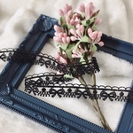 1m リボン模様 ケミカルレース ブレード 黒 BK190112 ハンドメイド 手芸 素材 材料 DIY