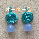 アメリカ発！ワイヤーアート 天然ブルークオーツ ピアス/イヤリング