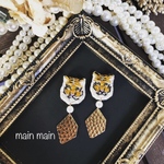 一点物虎刺繍のアクセサリー♡