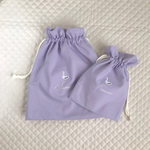 お名前刺繍⋆巾着セット⋆フリル⋆ラベンダー