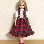 リカちゃん タータンチェックのドレス