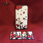 ◇iPhoneX対応◇着せ替え花札猫（はにゃふだ）【２月：梅と鶯】手帳型スマホケース-ほぼ全機種対応