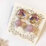 【再…々販】アリッサム クリア イヤリング【Pink×Navy】
