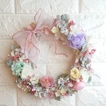 フラワーリース(25cm)＊パステル・フルール＊スプリングリース