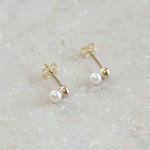 14Kgf・tiny((Goldball＆Pearl)スタッドピアス（重ね合わせ）