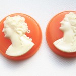日本製★ヴィンテージ 　アクリルカボション50枚　おまけつき