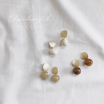 metal&color stone ball earring