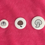 【３個セット】ハムケツ＆デグケツ＆チラケツ缶バッジ