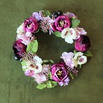 チューリップとパンジーの春色フラワーリース②