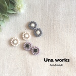 ビーズ刺繍のお花ピアスorイヤリング