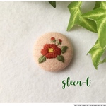 椿🌸ミニ刺繍ブローチ(ヘアゴム可)