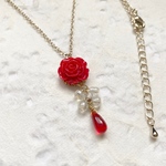 《再販２》真っ赤なバラの贈りもの♡【52cmネックレス】