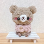 ふわふわ毛糸のベージュのクマちゃんあみぐるみ