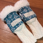 (新作)送料無料中までモコモコ暖かハンドウォーマー(雪柄)