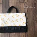 moshuna.y【再2】チェリー柄×フリル レッスンバック 入園入学