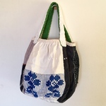 モタモタバケツBag(ハンガリアン刺繍ブルー)