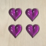 VINTAGE PURPLE CLEAR HEART CABOCHONS